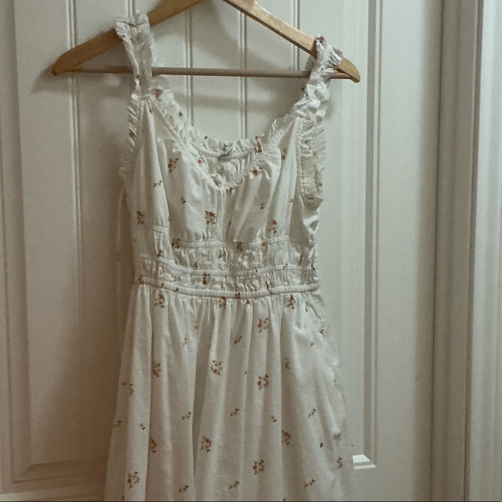 Old Navy White Dress with Floral Accents